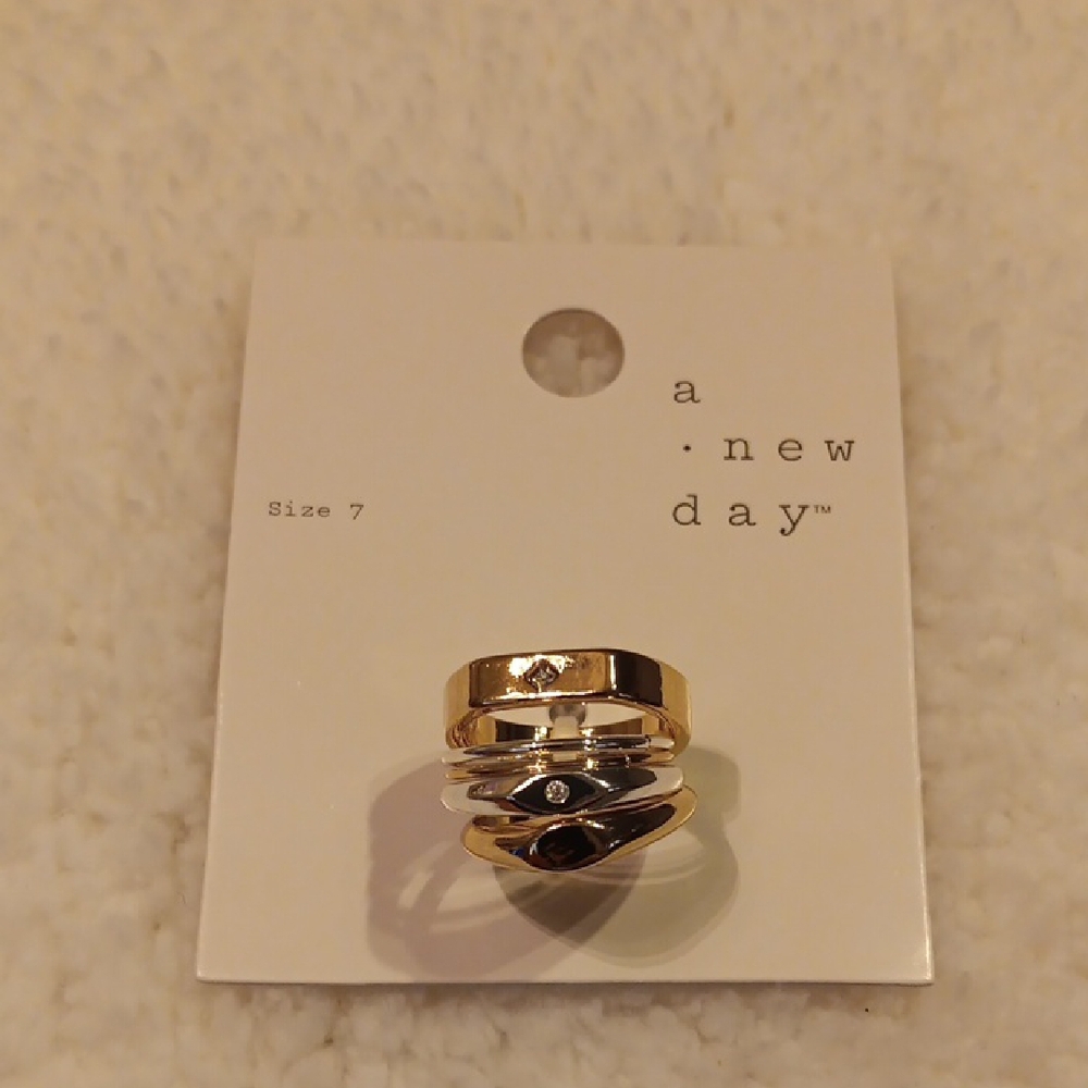 A New Day Gold and Silver Ring Set